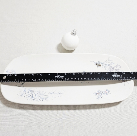 Pfaltzgraff Winter Frost Vintage Oval Platter Christmas Holiday White Blue 16" - Picture 6 of 7